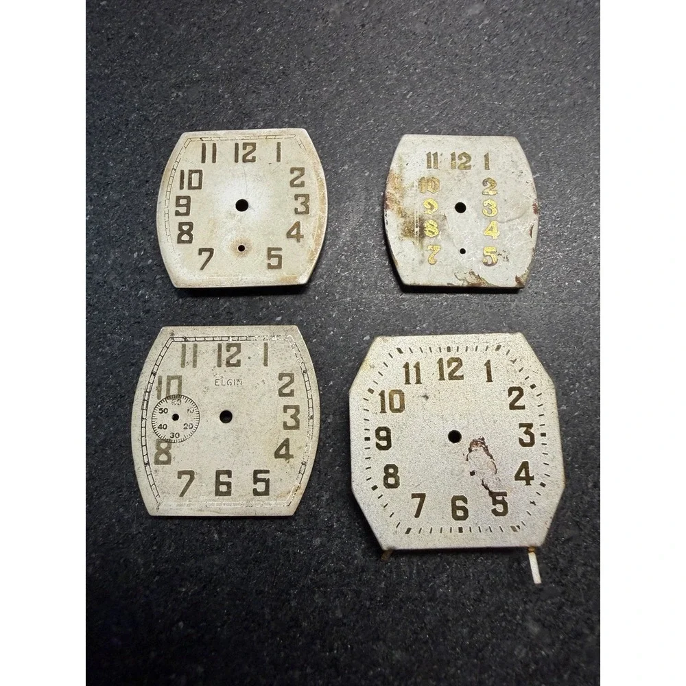 Watch Dial Lot 47 Pieces Bulova Elgin Waltham Gruen Art Deco Parts